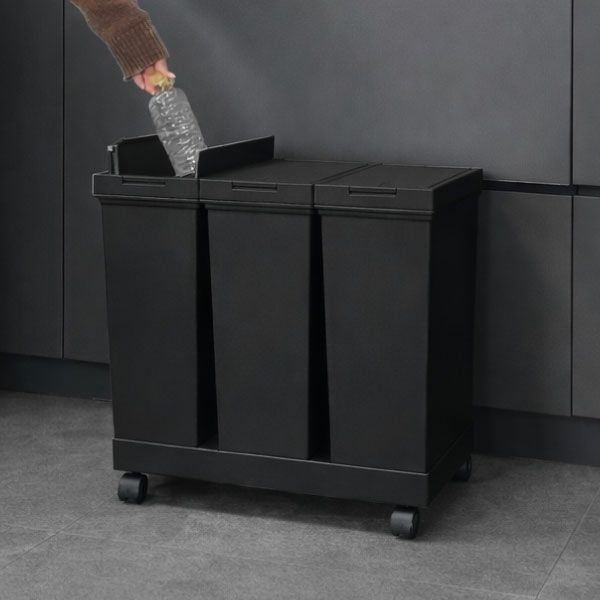 ASVEL アスベル 両開き3分別ダストワゴン キャスター付き | インテリア雑貨・ゴミ箱