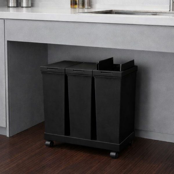 ASVEL アスベル 両開き3分別ダストワゴン キャスター付き | インテリア雑貨・ゴミ箱
