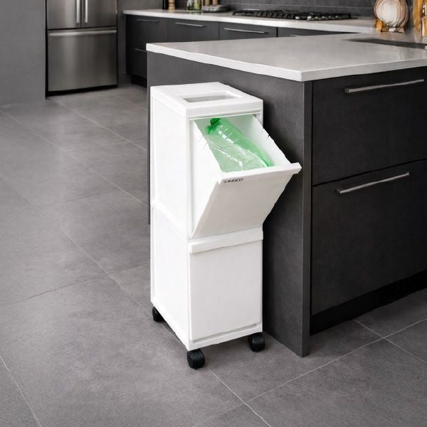 新輝合成 縦型 分別ゴミ箱 キャスター付き 3段 | インテリア雑貨・ゴミ箱