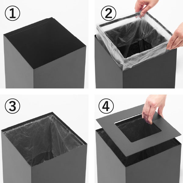 山崎実業 蓋付き/フチカバー トラッシュカン タワー 角型 14L tower | インテリア雑貨・タワーシリーズ・ゴミ箱