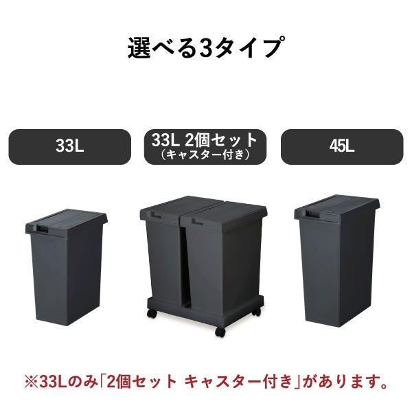 新輝合成 両開きスリムダストボックス 45L | インテリア雑貨・ゴミ箱