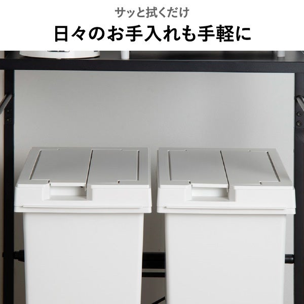 新輝合成 両開きスリムダストボックス 33L 2個セット キャスター付き | インテリア雑貨・ゴミ箱